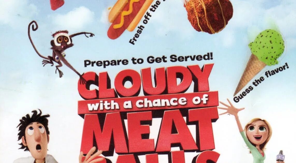 Флинт возможно осадки в виде фрикаделек. Cloudy with a chance of Meatballs (2009). Облачно возможны осадки в виде фрикаделек Флинт и Сэм. Осторожно возможны осадки.