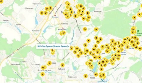 Жк эко бунино москва на карте