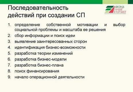 Укажите правильную очередность действий