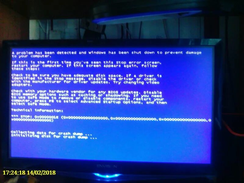 Экран ошибки. Синий экран на Старом компьютере. Синий экран смерти 0х0000000а.