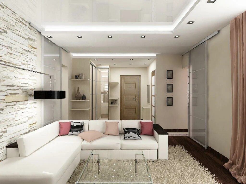 Дизайн интерьера прихожая гостиная Design of hallway living room kitchen bedroom (63 Photos)