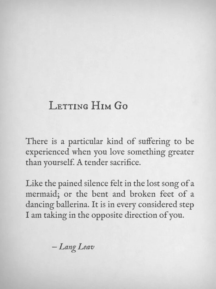 And you let him go. And you let him go