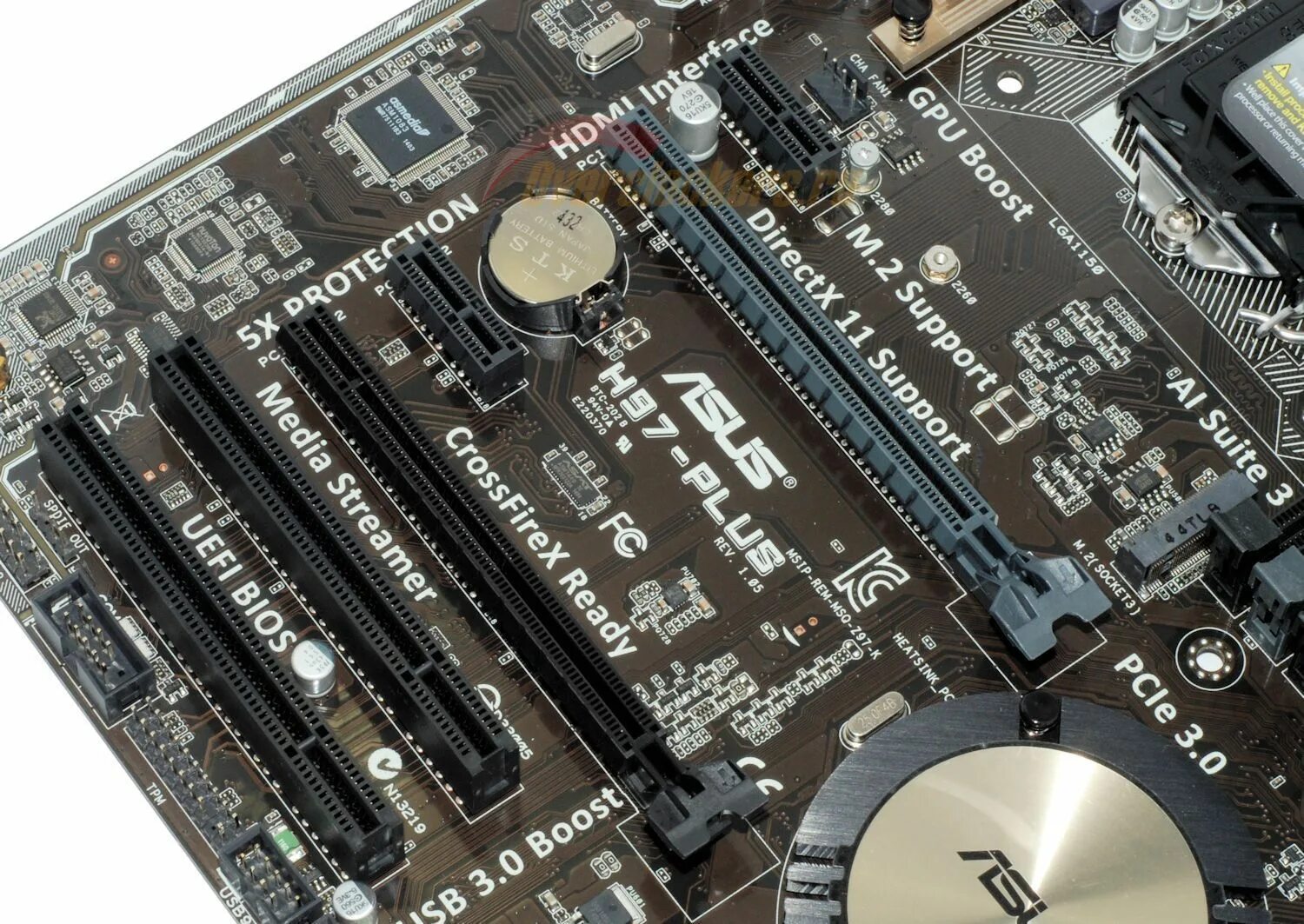 ASUS h97-Plus. PCI-E m2 слот. "PCI-E x4" m.2 разъем. PCIE-m2 Slot.