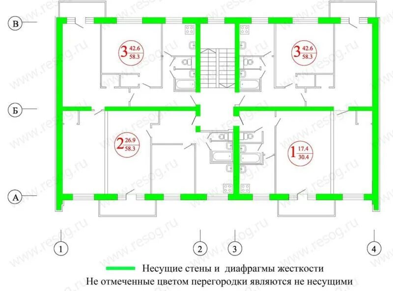 Как определить несущую стену в панельном доме. Несущие стены в панельном доме 1-515. i-515 несущие стены планировка. 1-515 планировка несущие стены. хрущевка 1-464 планировка несущие стены.