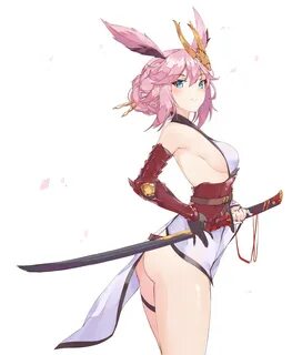 Anime Art - NSFW, Anime, Anime art, Honkai Impact, Yae sakura, Animal ears.