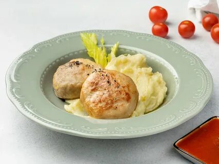 Котлета рыбная пюре картофельное