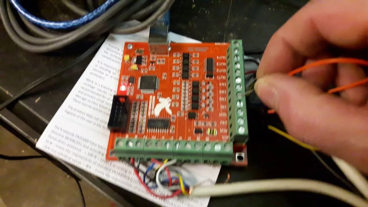 Placa Interface Controladora Usb Cnc 4 Eixos Rnr Eco Motion 20 Para Mach3 R08 Di