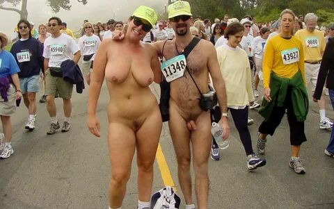 Naked walking lady.