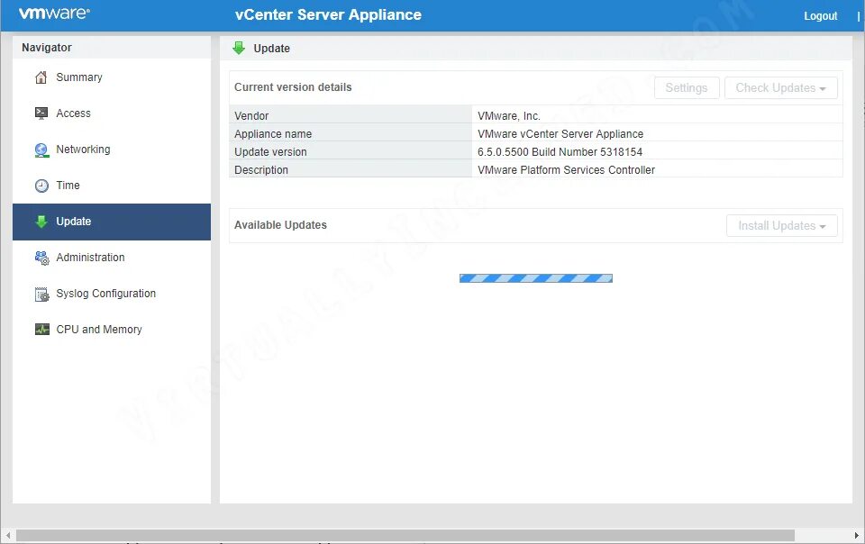 VCENTER Server Management interface. VMWARE Summary. VCENTER Server Appliance Management. Веб Интерфейс Elastic. Update admin