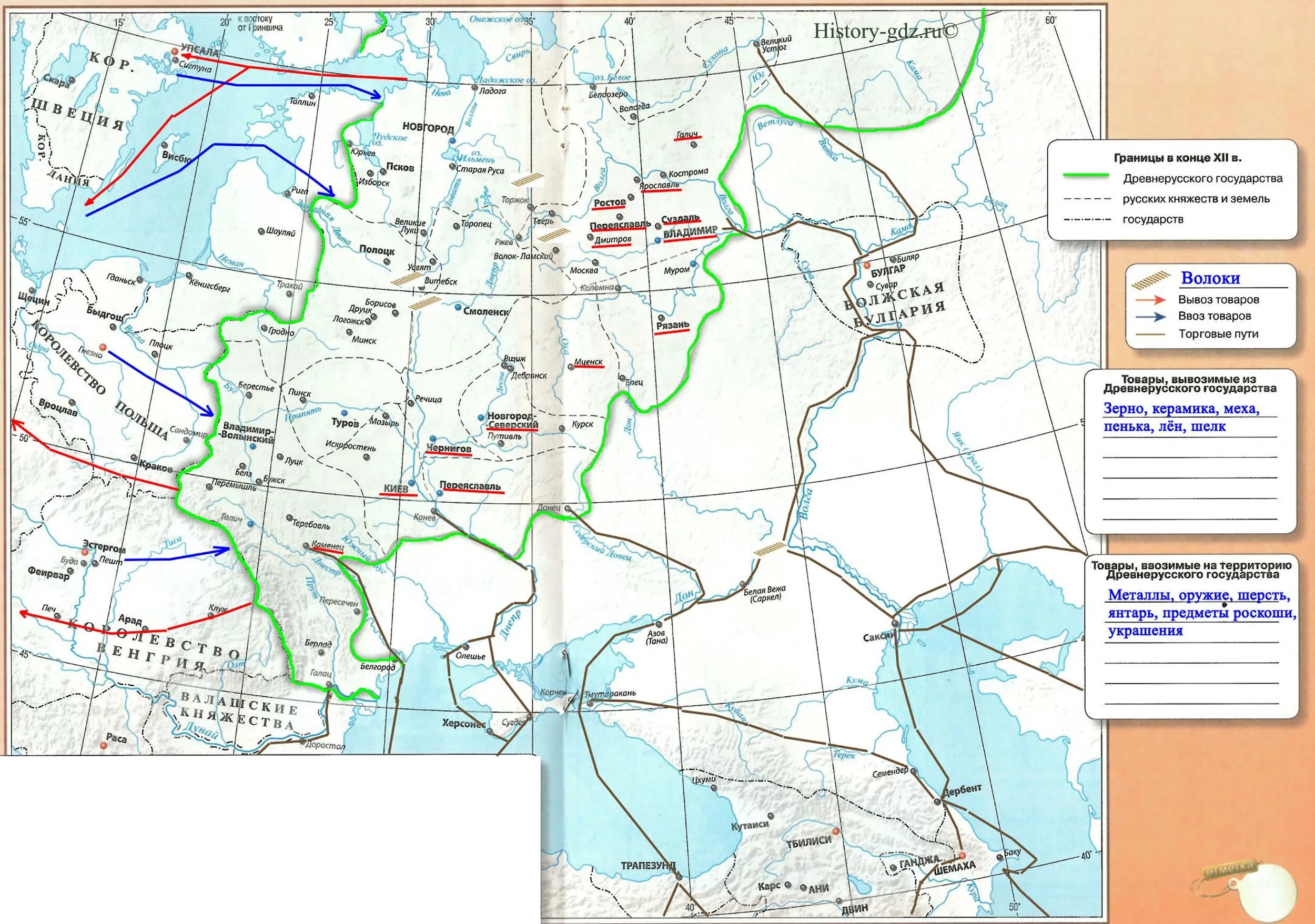 Торгово хозяйственные связи древнерусского государства. Торгово хозяйственные связи древнерусского государства в конце. Карта торгово хозяйственные связи древнерусского государства. Торгово хозяйственные связи Руси в конце 9 начале 13 века.