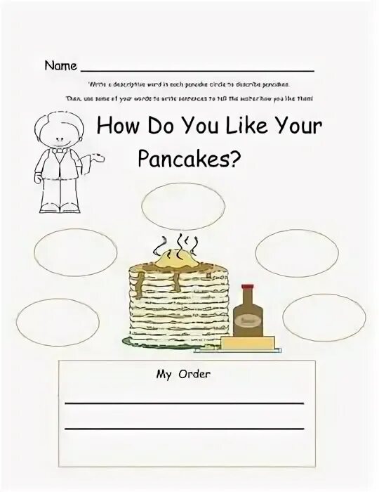 Pancakes worksheets for kids