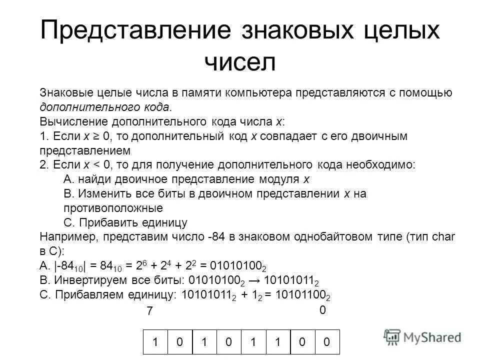 Какие существуют виды представления целых чисел. Знаковое представление чисел. знаковое представление целых чисел. знаковые целые числа. представление целых чисел в компьютере.