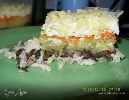 Петроградский салат рецепт с курицей и грибами
