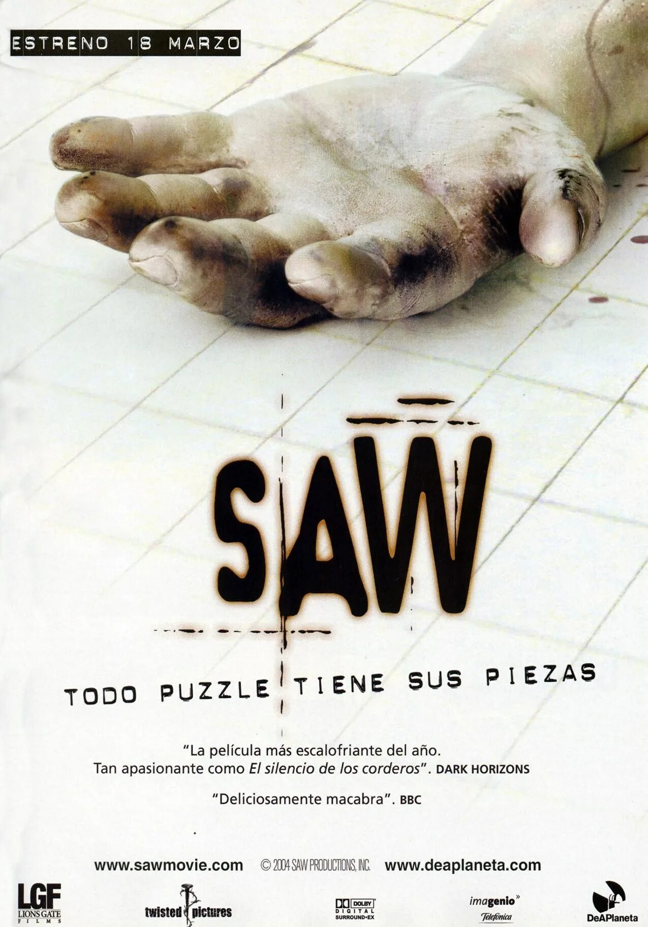 Saw k. Пила - игра на выживание - saw [2004] poster. пила игра на выживание 2004 постер.