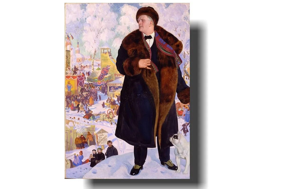 Шаляпин время. Портрет Федора Шаляпина Кустодиева. Кустодиев портрет Федора Шаляпина картина.