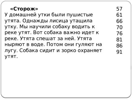 Текст для проверки техники чтения 1 класс