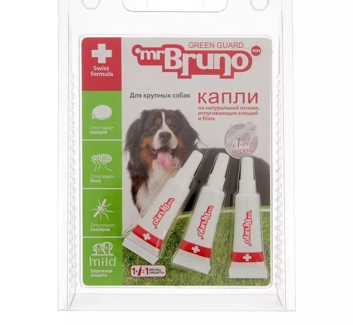 Mr Bruno капли репеллентные для собак 4 мл. Эффективное средство от блох для собак