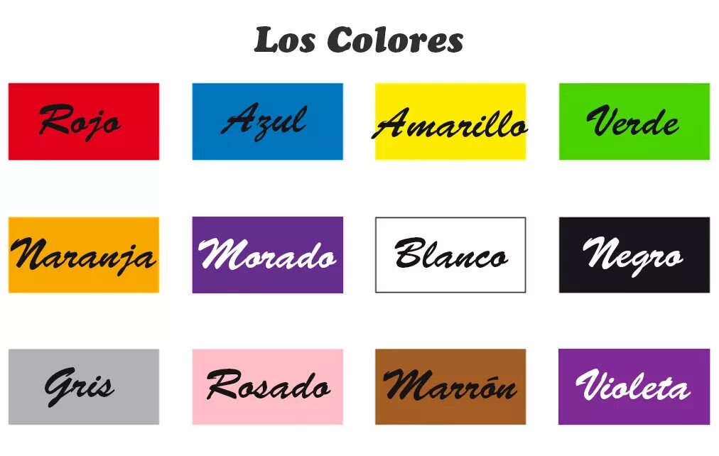 Цвет span. Color Spanish. Цвета на испанском языке. Colors in Spanish. Spanish надпись.
