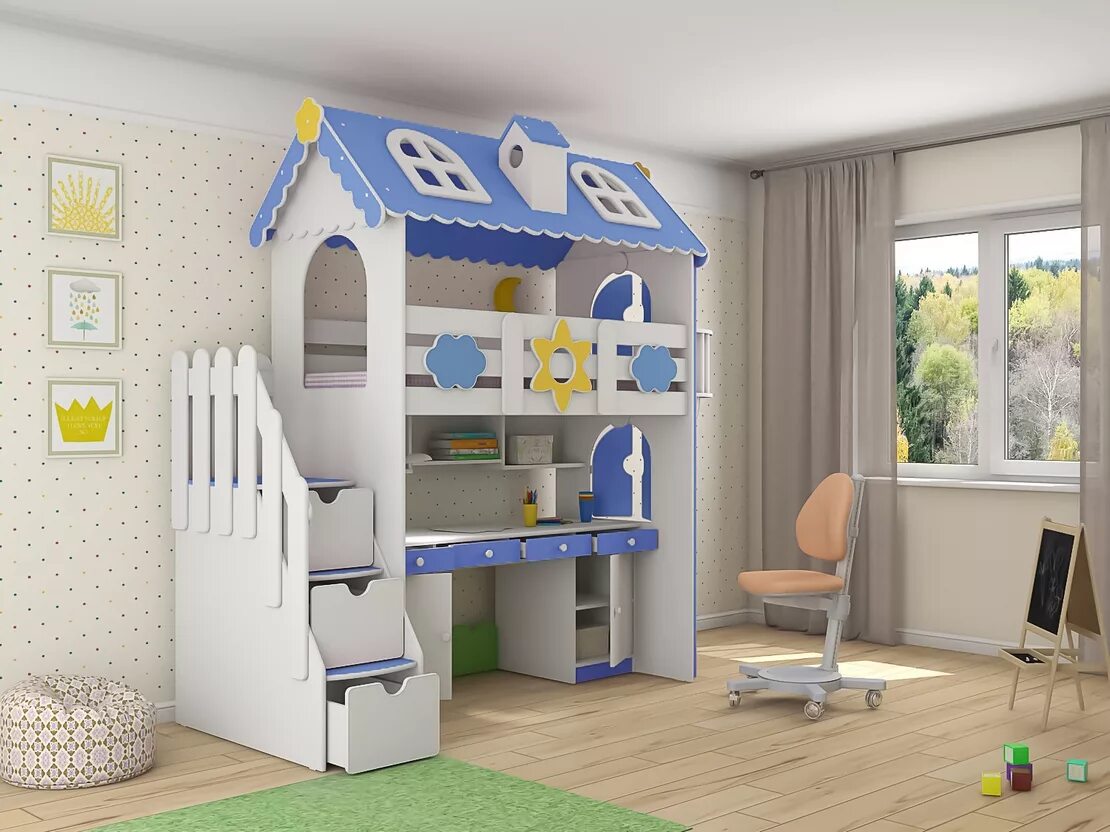 2 до 6 детская. Детский уголок для малышей. Комплект мебели для детской комнаты. Оригинальные детские спальни мебель. 2 до 6 детская.