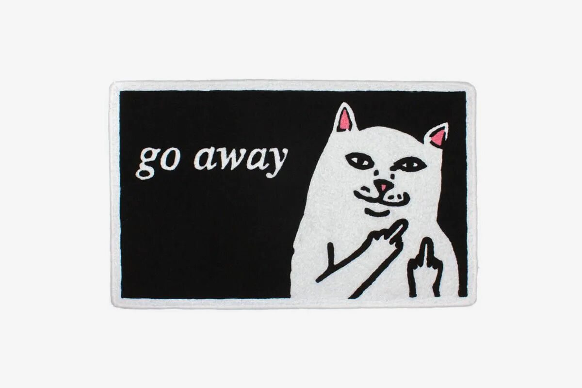 Коврик придверный go away. Ковер RIPNDIP. Коврик go away с котом. Коврик для мыши go away. Can i go away