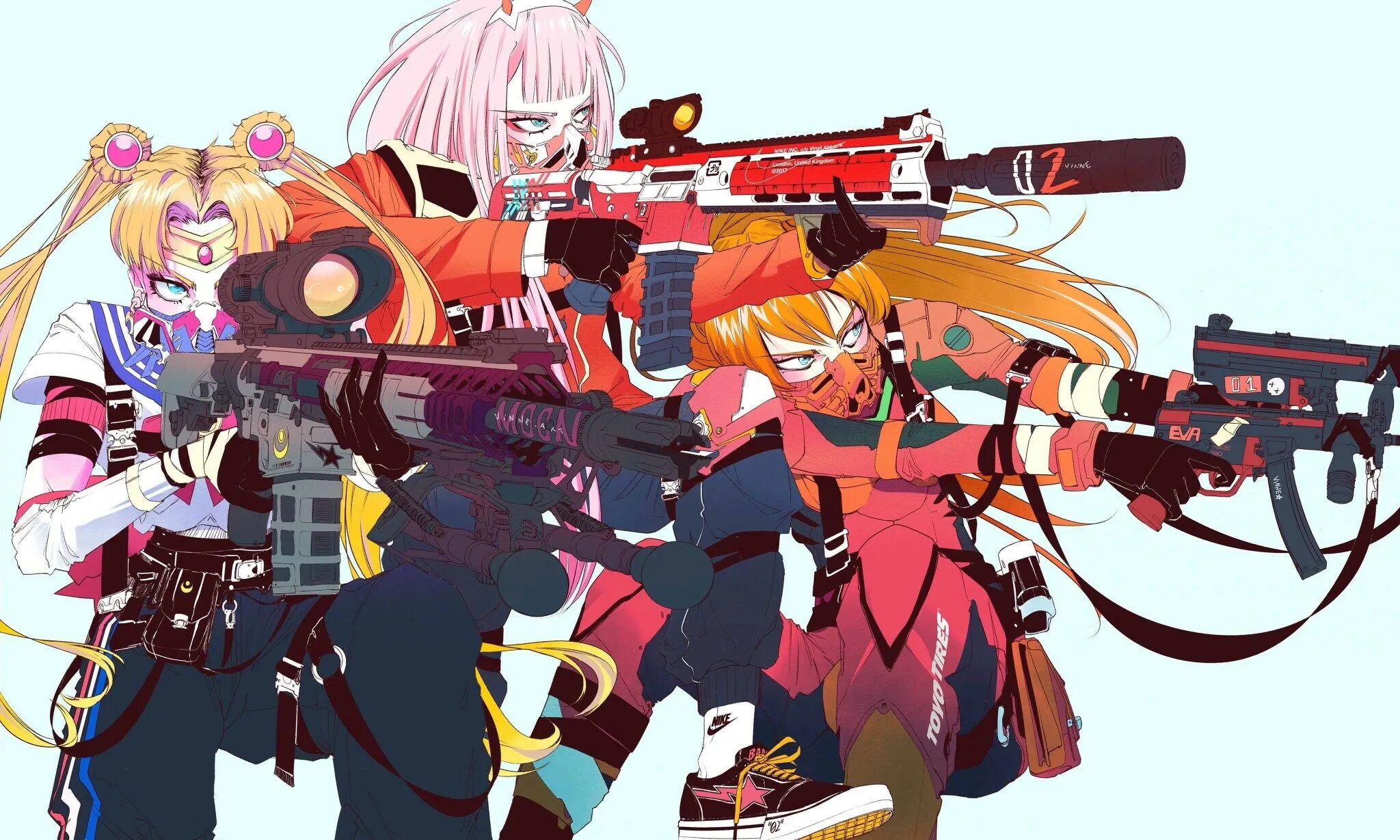 Дарлинг Франкс Евангелион. Zero two and Asuka.