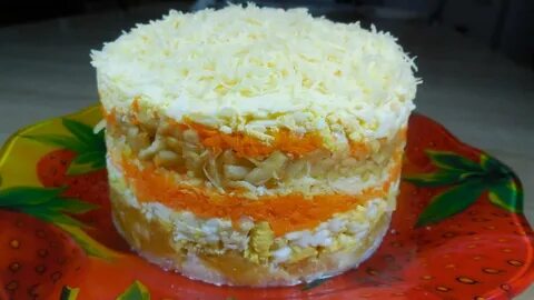 Вкусный салат с курицей слоями рецепт