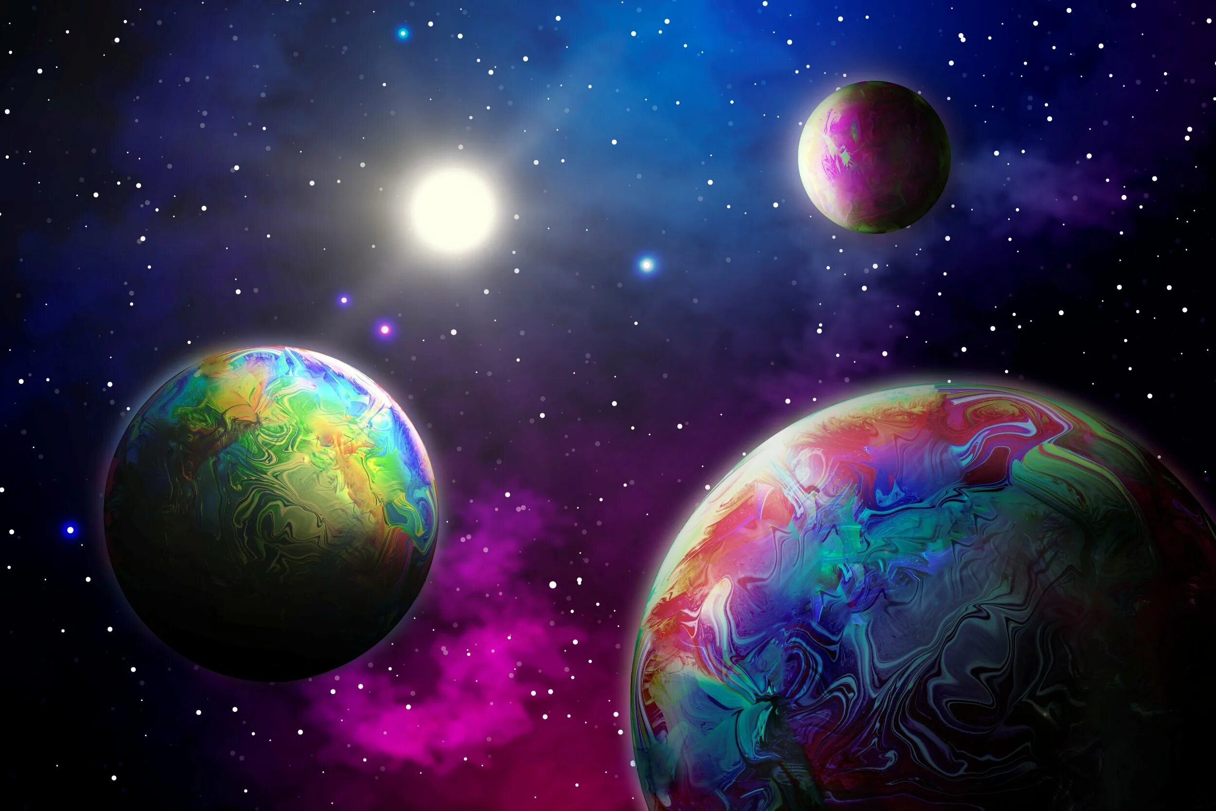 Цветная планета. Разноцветная Планета. Разноцветные планеты в космосе. Вселенная с планетами картинки. Яркая сторона планеты.