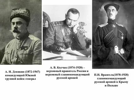 Фамилии руководителей белого движения