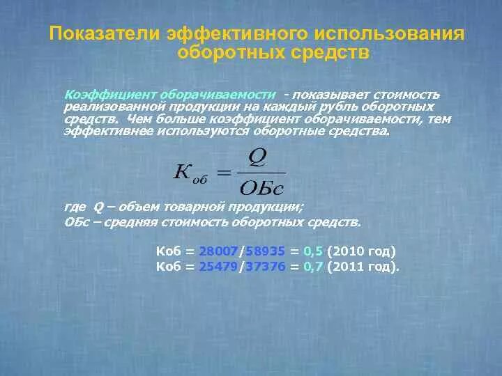 Показатели оборачиваемости использования оборотных средств. Стоимость реализованной продукции. коэффициент оборачиваемости оборотных средств. стоимость реализованной продукц. показатели использования оборотных средств.