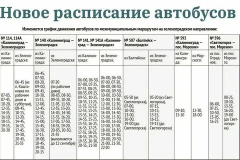 Расписание автобусов на балтийск