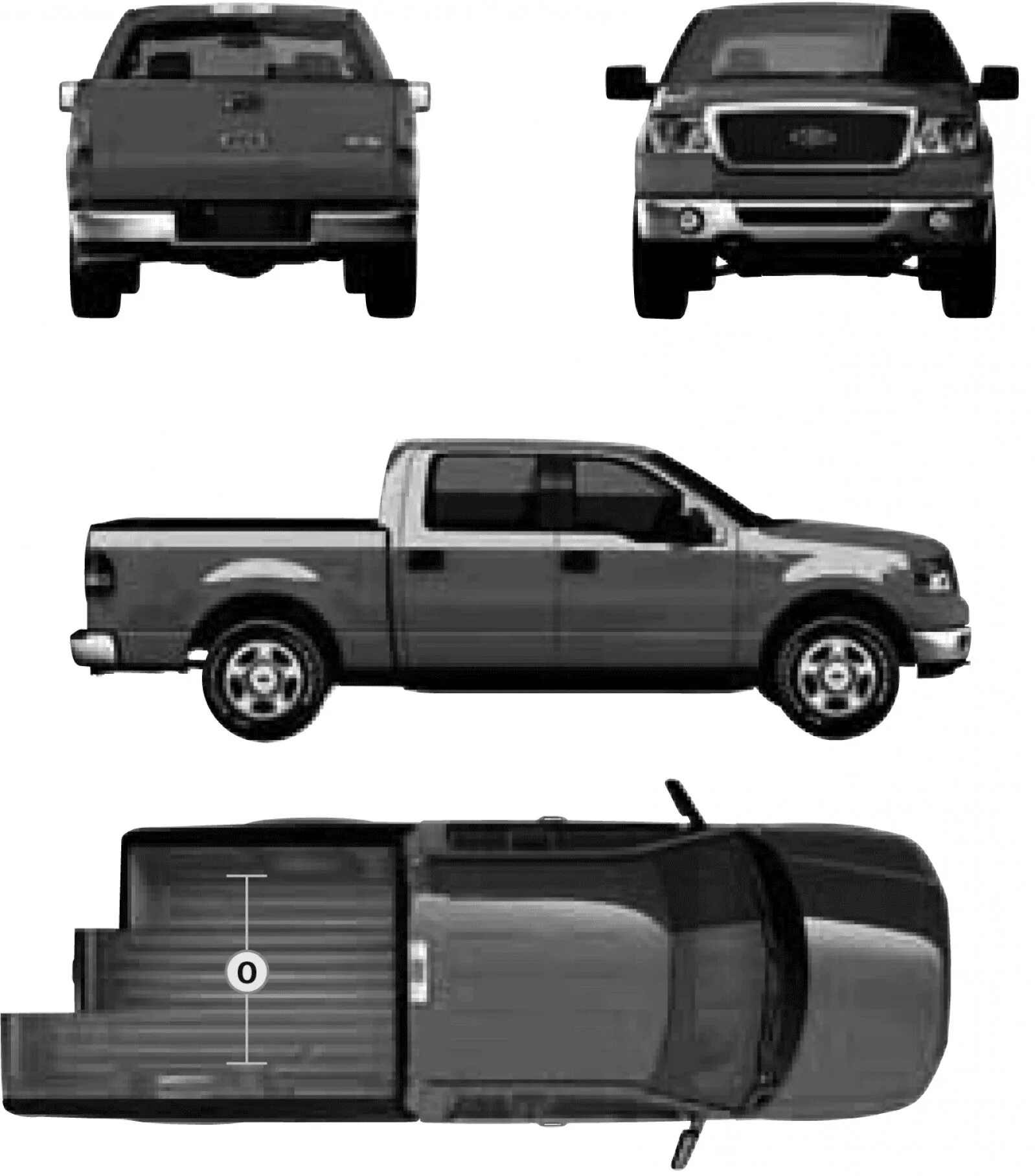 Пикап план. Ford f150 размер кузова. Форд ф 150 чертеж. Ford f 150 2006 габариты. Ширина кузова Ford f150.