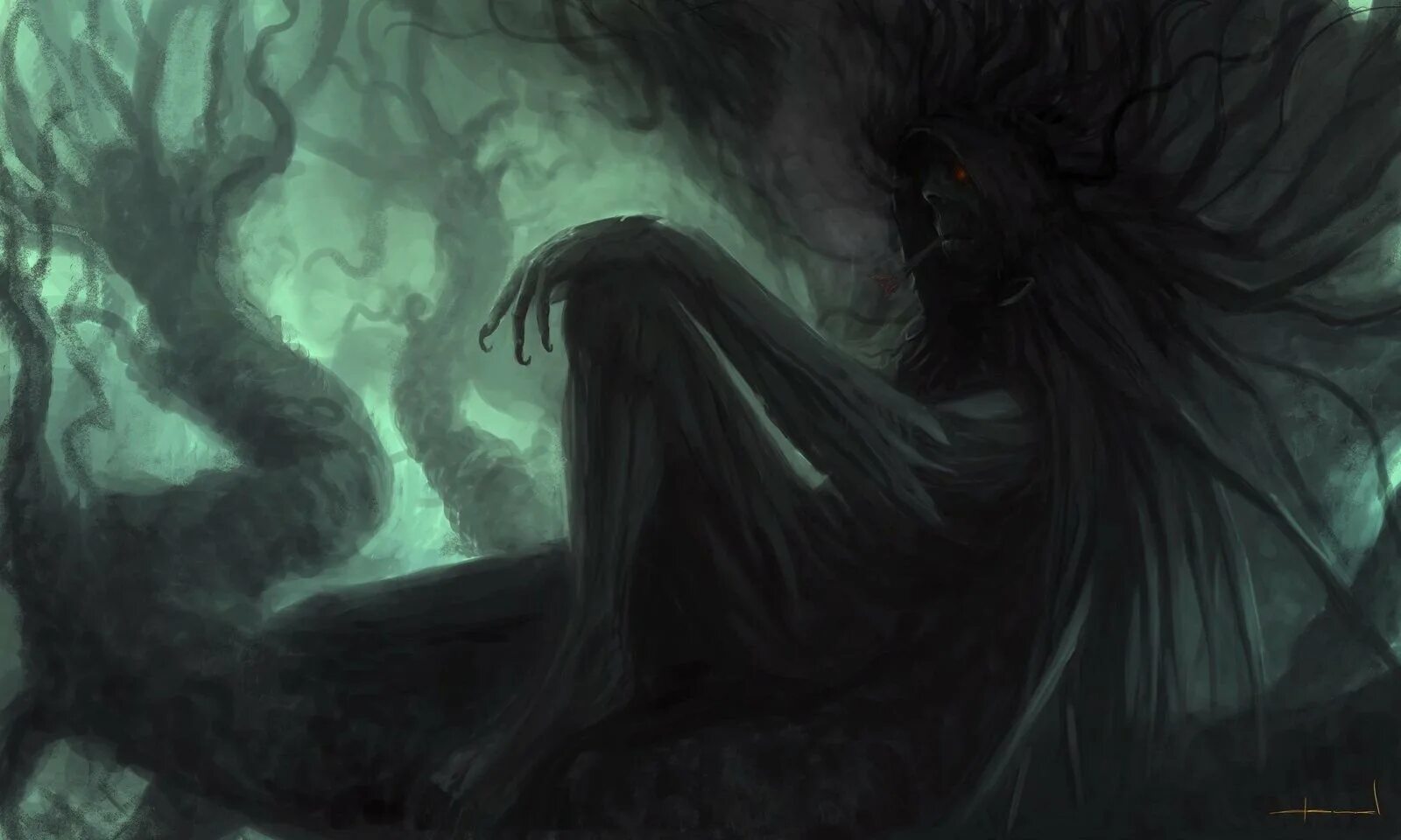 Демон аид и персефона. Бог арт daniel kamarudin. Daniel kamarudin warcraft. Феникс демон гоэтии. Гарпия демон.