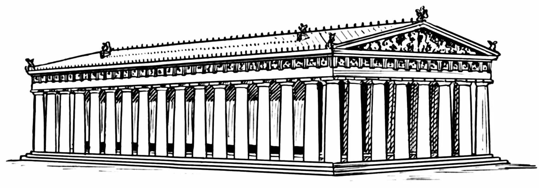 Античный храм рисунок. Архитектура древней Греции храм Парфенон. Нарисовать древнегреческий храм Парфенон. Храм Афины Парфенон черно белый.