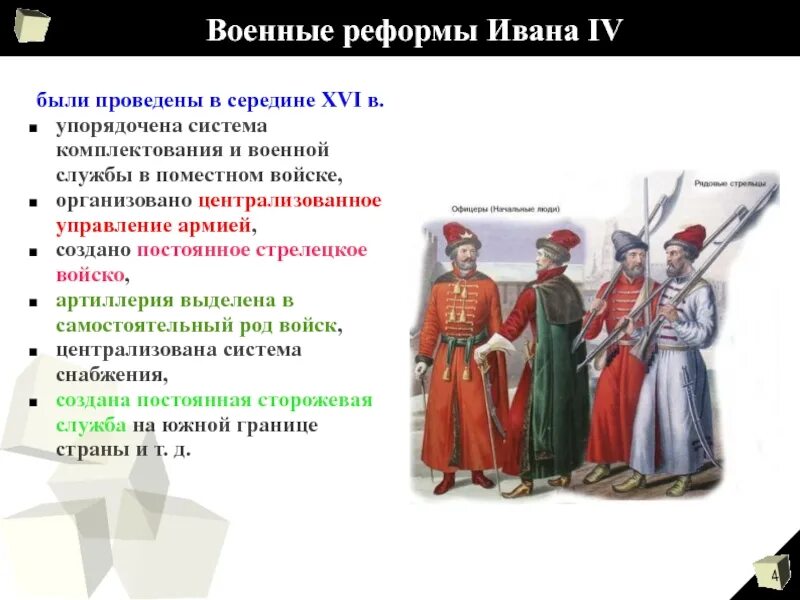 Первое постоянное войско в россии 1550. Реформы армии Ивана Грозного. Основные мероприятия военной реформы Ивана 4. Военная реформа 1550-1556 Ивана Грозного. Военные реформы Ивана Грозного 1550-1571.