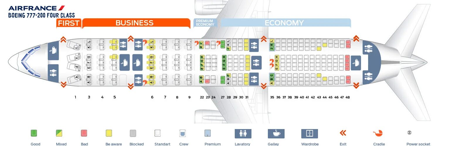 Посадочные места boeing 777 300er