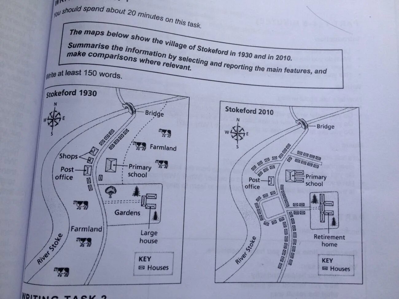 Make 1 2 comparisons where relevant. IELTS task 1 Map. Map task 1 Stokeford 1930. Map writing task 1. IELTS writing Map.