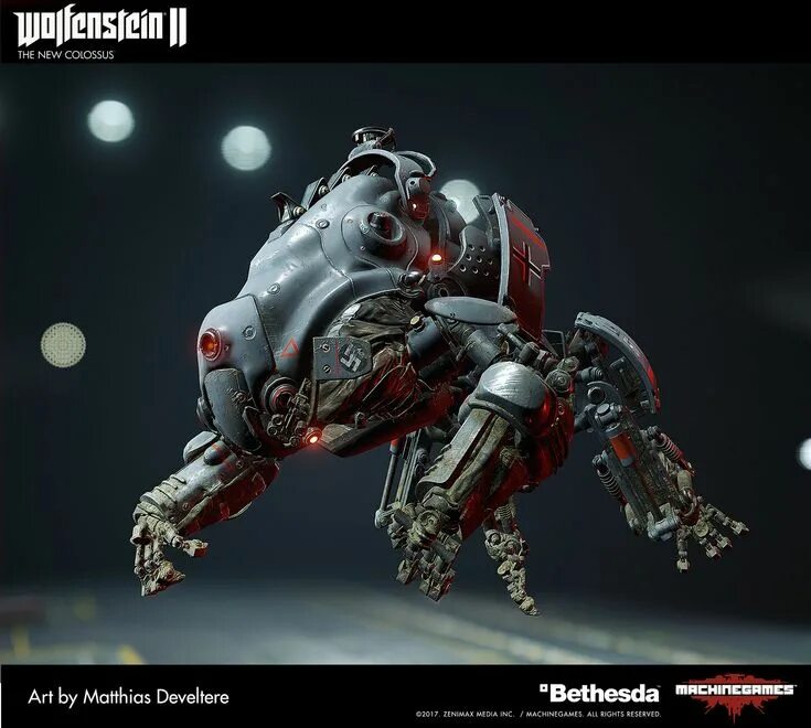 Wolfenstein как победить робота. Wolfenstein 2 роботы. робот из вольфенштайн. вольфенштайн панцерхунд арт. роботы wolfenstein концепт арт.