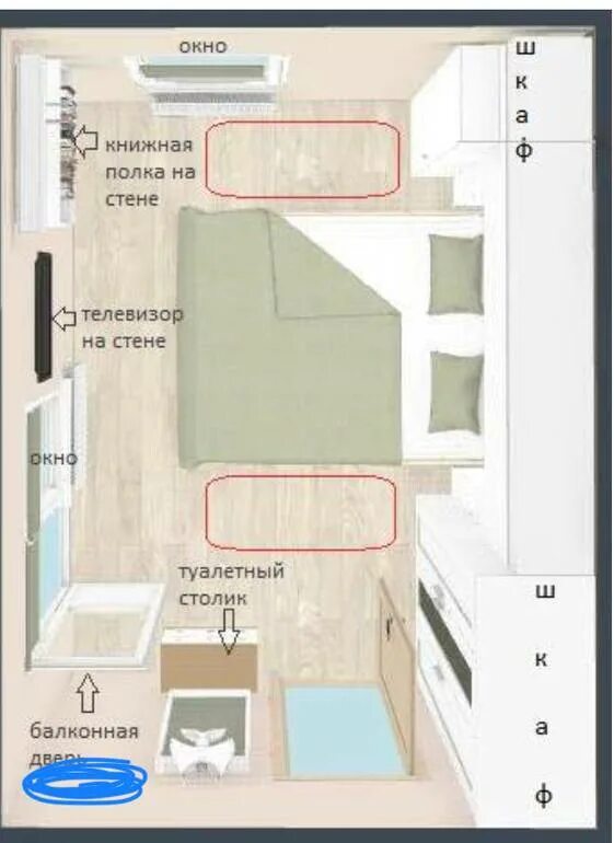 Как поставить кровать относительно окна