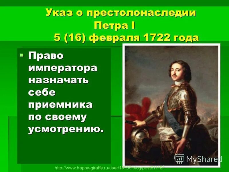 Указ петра о престолонаследии 1722