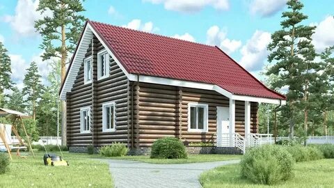 Дом бревно 8 8