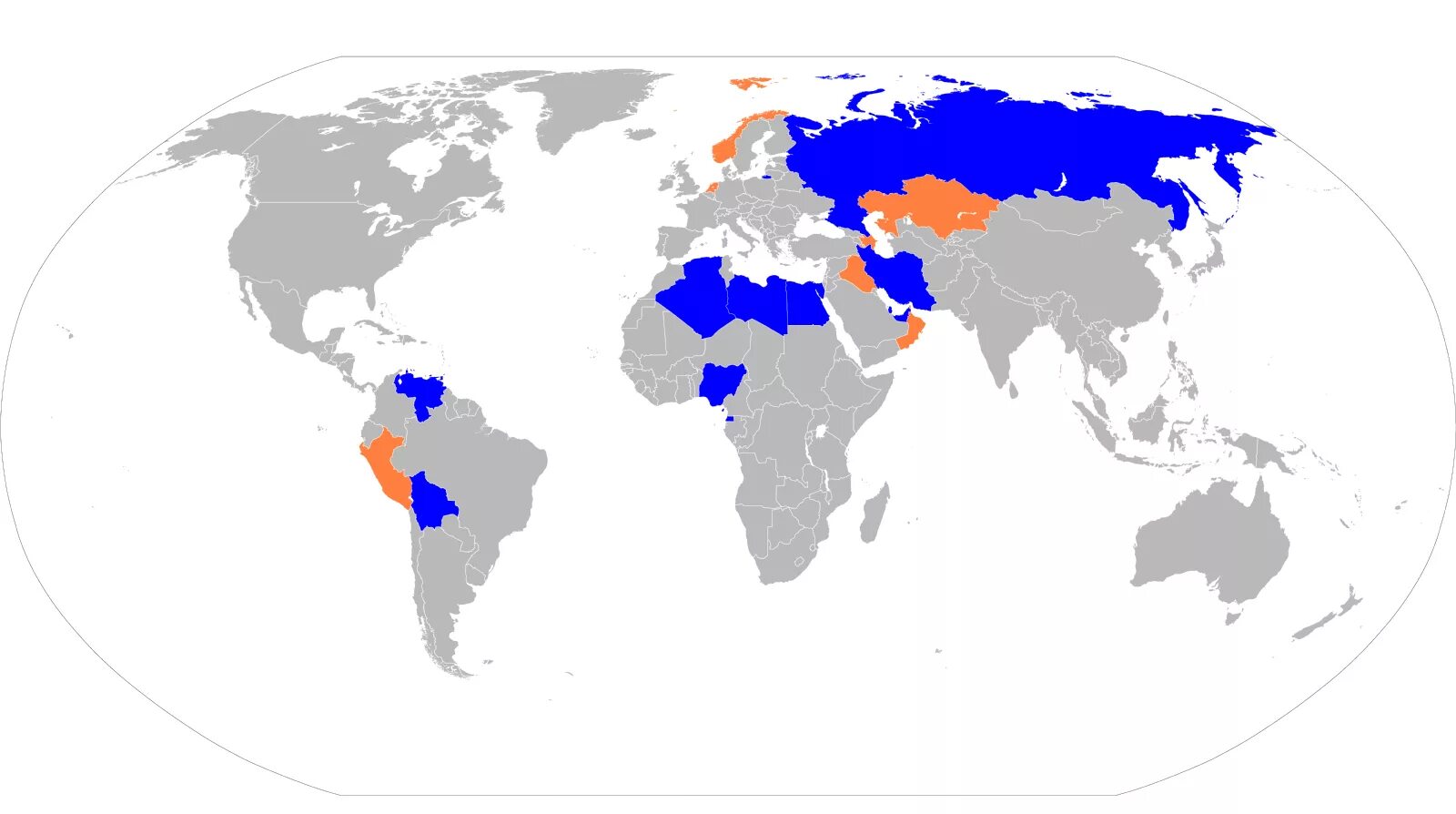 Форум стран экспортеров газа ФСЭГ. ФСЭГ страны участники. ФСЭГ на карте. Страны ОПЕК+ на карте.