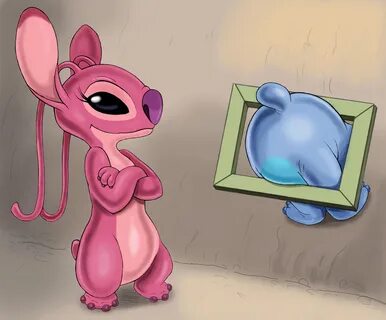 175641 - safe, artist:zdrer456, angel (lilo & stitch), stitch (lilo &a...