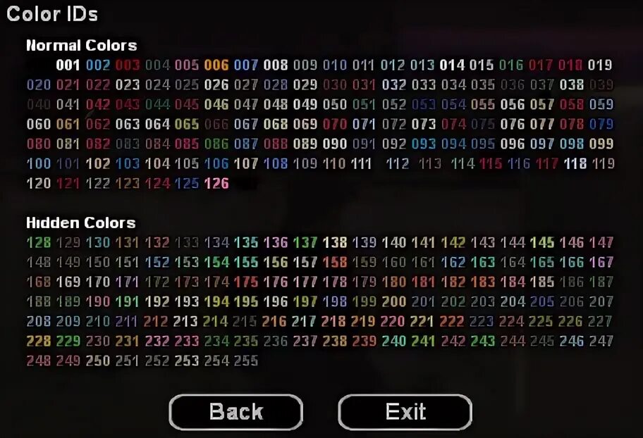Gaming game id file. Цвета самп ИД. ID цвета самп машины. ГТА Сан андреас ИД цветов. Коды цветов машин самп.