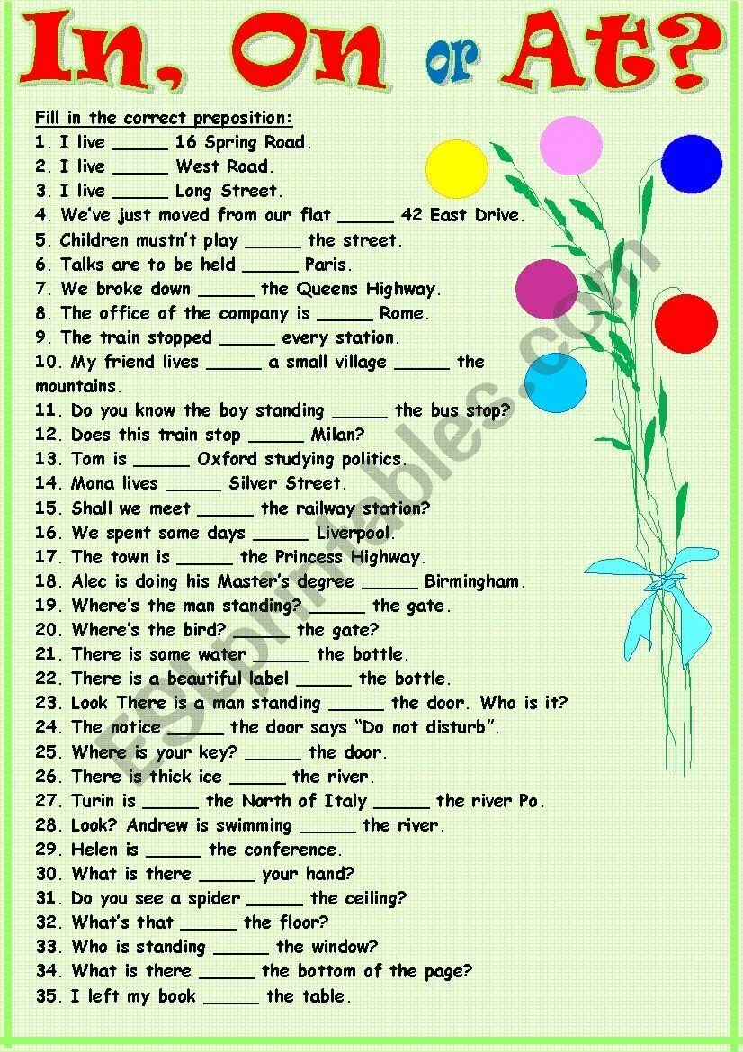 Prepositions of time exercises. Предлоги места at in on exercise. in on at time в английском языке worksheets. предлоги at in on worksheets. on at in в английском языке упражнения place.