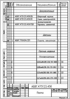 Перечень элементов располагают