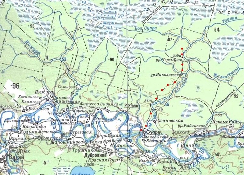 Карта рек тюменской области подробная с названиями