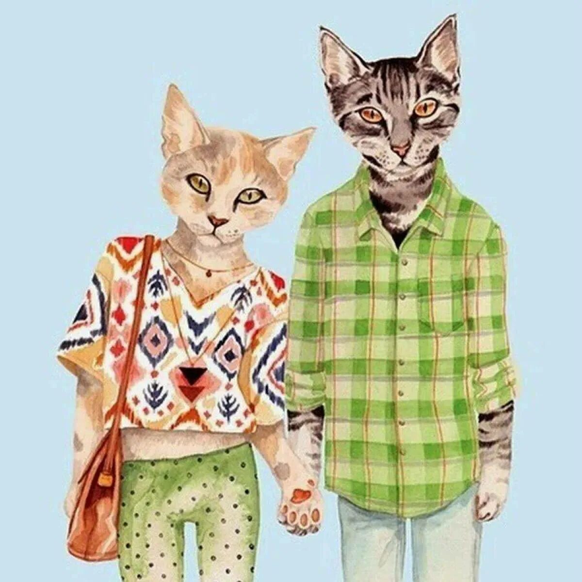 Картинки котиков с одеждой