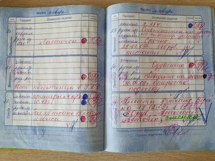 Оценки в 1 классе в тетрадях
