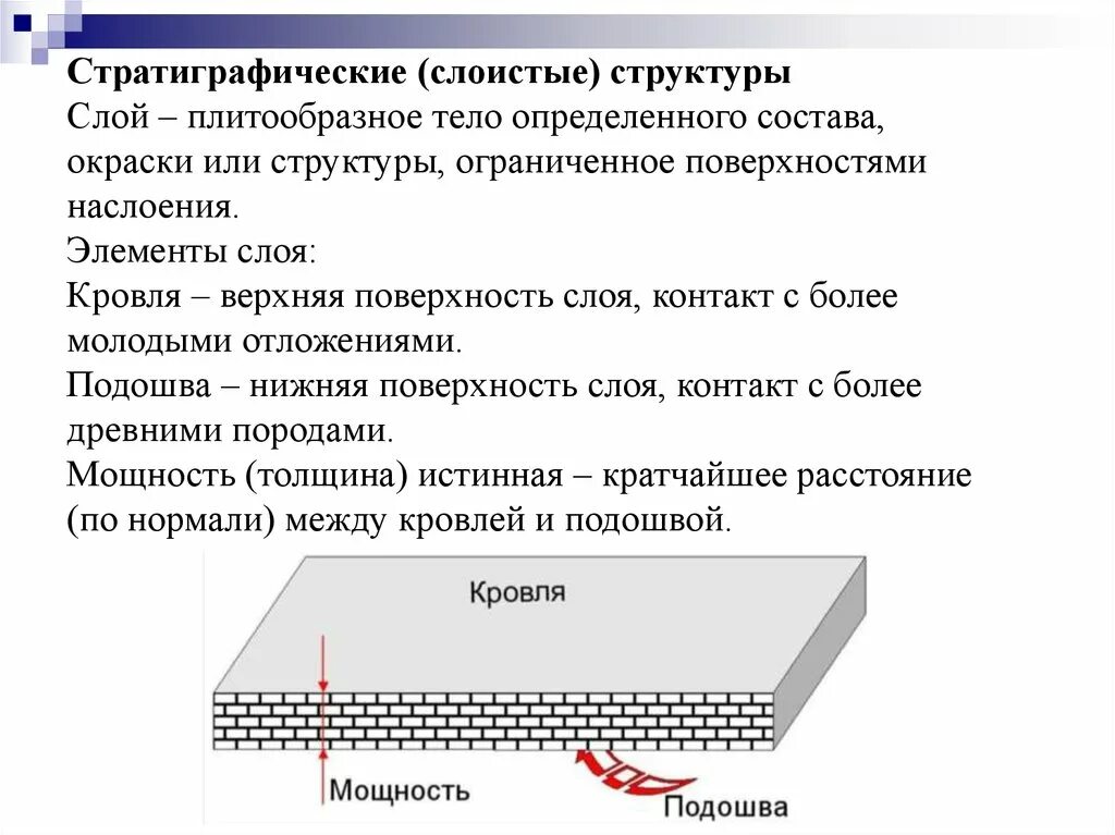 Стандартные слои. Элементы слоя. Основные элементы слоя. Подошва слоя. Стратиграфические слои.