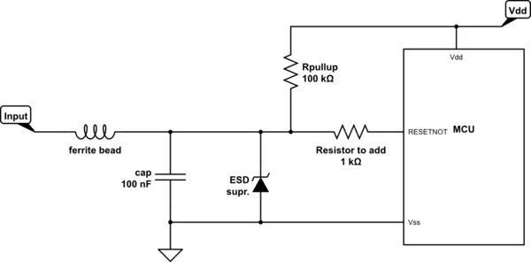 Reset mcu. Esd защита usb схема. mcu сигналы на выводах. на каком выводе mcu будет такой сигнал при его работе ?.